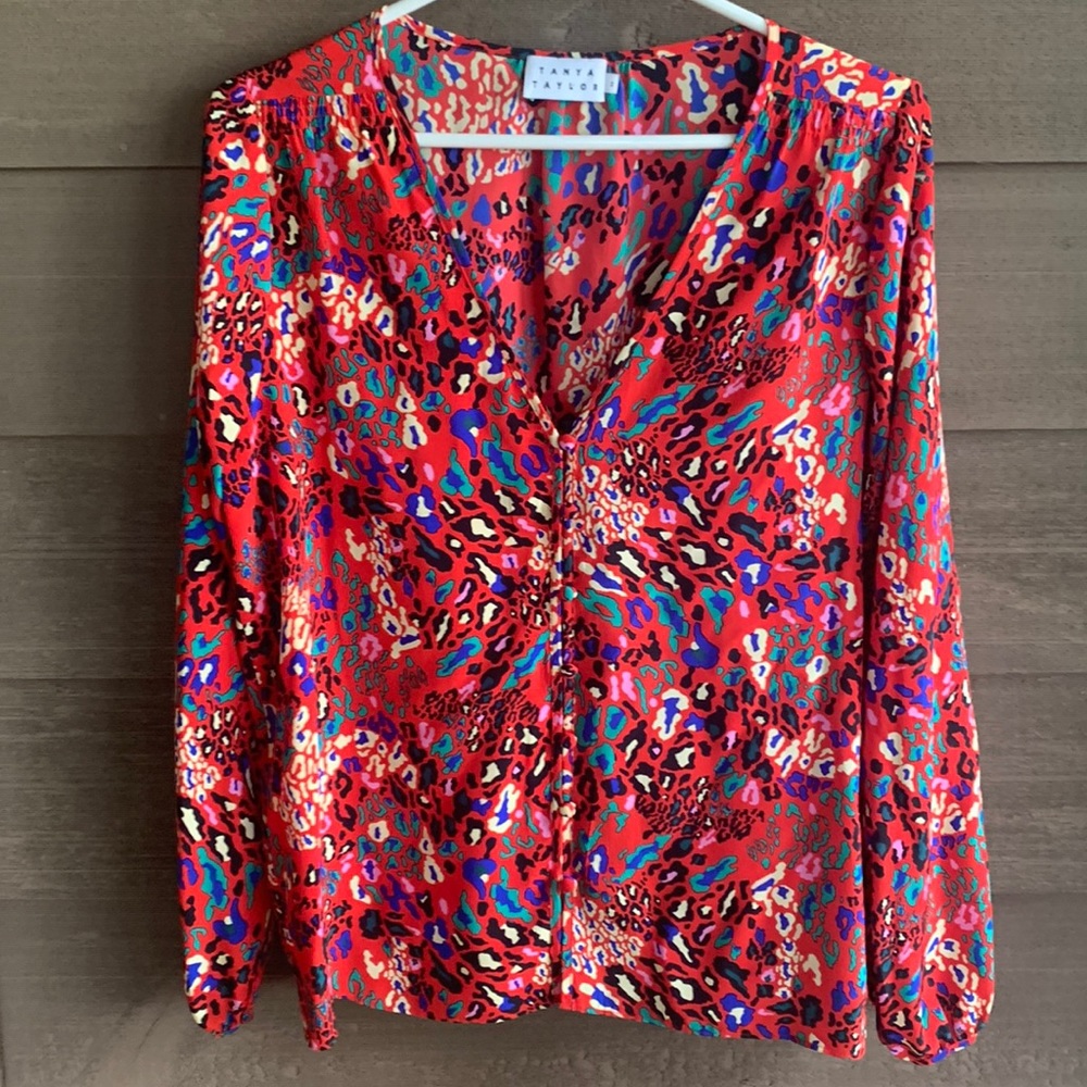 Tanya Taylor, pre worn, but like new silk, button down front